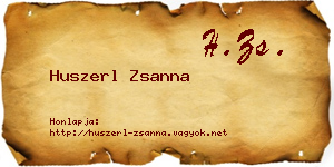 Huszerl Zsanna névjegykártya